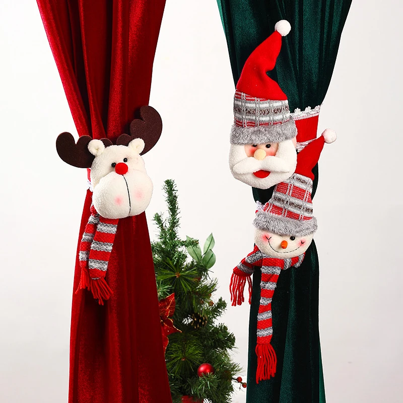 

Hot Christmas Curtain Buckle with Snowman Cute Curtain Decoration Creative Curtain Buckle for Home Window Christmas Decoration
