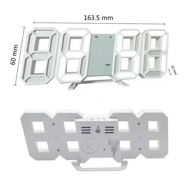 Digital Wall Clock Desk Clock Electronic Alarm Clock Modern Home Decoration Decoration for Bedroom Home Decor Interior Led Table 6