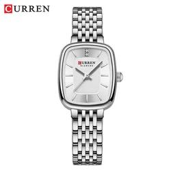 Elegant Women's Quartz Watch with Gold and Silver Steel Strap - Diamond Accented Fashion Timepiece (B)