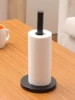 Matte Black Paper Towel Holder Countertop, Kitchen Paper Roll Holder Stand with Weighted Base Heavy for Standard 6