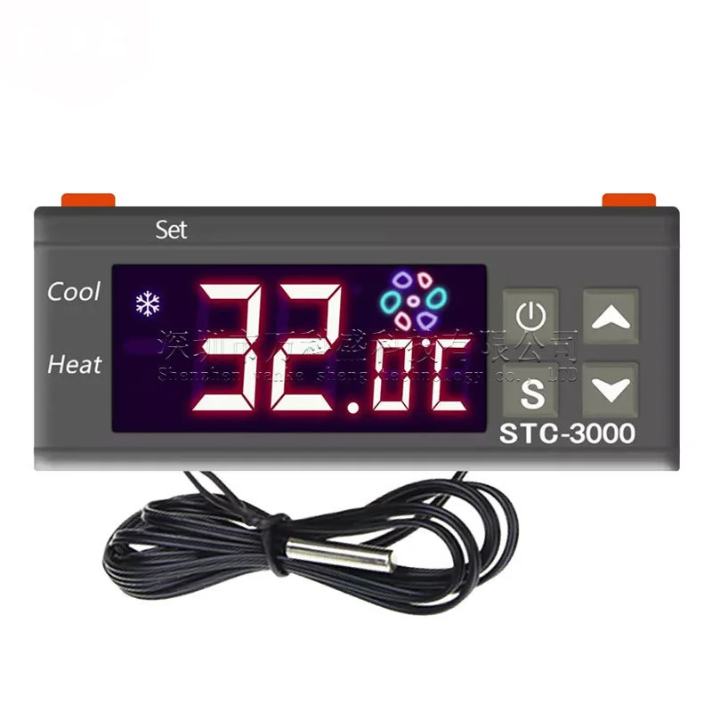 Stc-3000 LED 디지털 온도 조절기, 온도 조절기 인큐베이터, 12V, 24V, 110V, 220V, 50 개/로트
