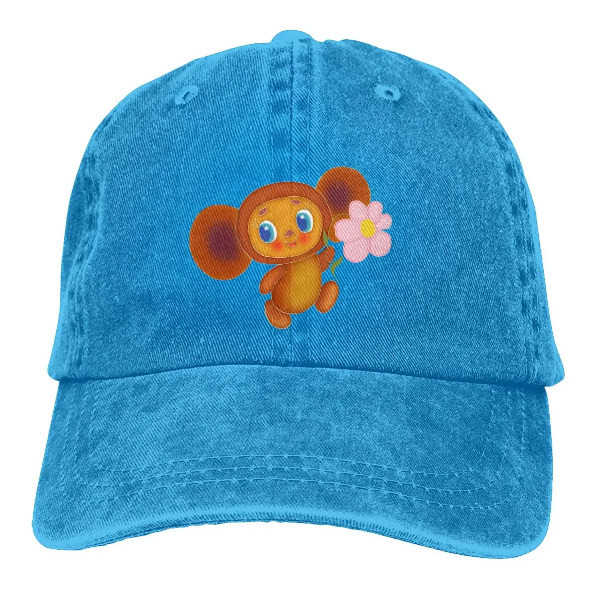 

Summer Cap Sun Visor Flower Hip Hop Caps Cheburashka Che Burashka Gena Russian Cartoon Cowboy Hat Peaked Hats