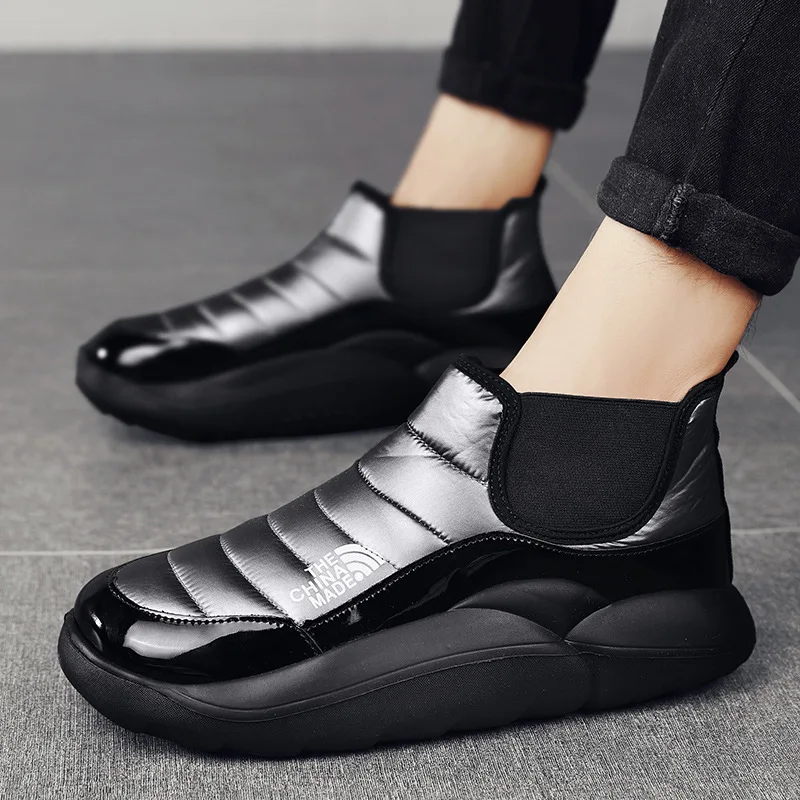 Ankle Boots Men Winter Warm Plush Shoes