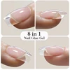 BORN PRETTY 10ML 8-in-1 Clear Glue Gel for Nail Apex and Extension Strengthener Nail Glue Gel Hard Gel Base Rhinestone Nail Gel 3