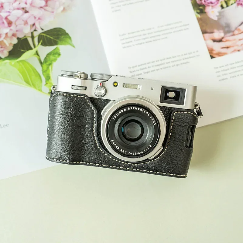 Fujifilm x100vi X-100Vi 케이스 핸들 쉘 X100VI 고급 수제 카메라 PU 가죽 소가죽 가방 바디 박스용 보호 케이스