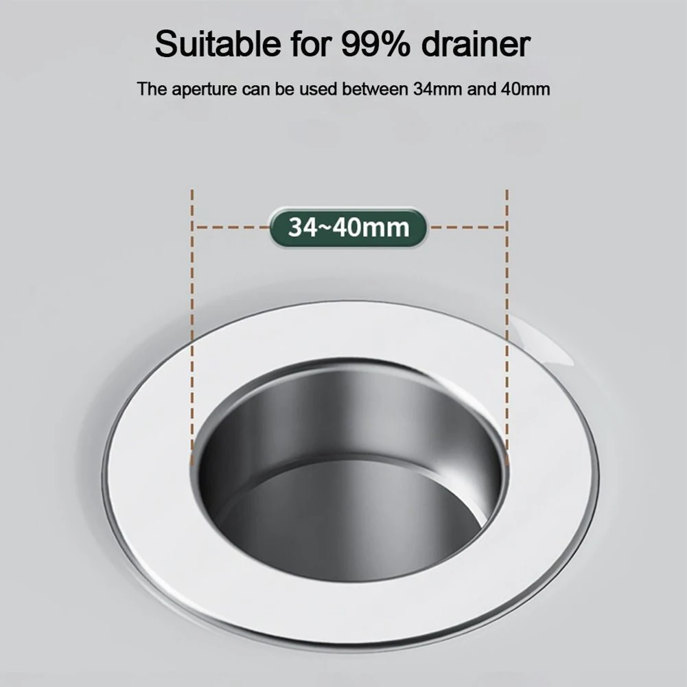 Sink Drain Strainer Stainless Steel Pop-Up Wash Basin Leak Plug Anti-Odor Bouncing Core Sink Stopper Filter Bathroom Tool