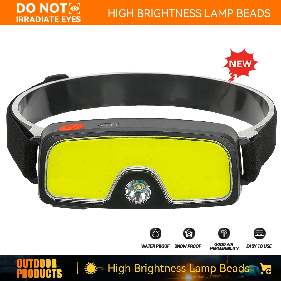 

Super Bright COB Headlight 1200mAh Strong Charging Large Area Headwear Repair Flashlight Waterproof Work Light Outdoor LED Light