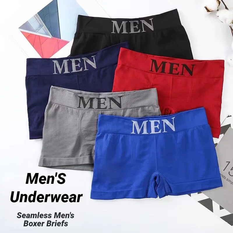 Lot de 5 Boxers Unis pour Hommes, Respirants, Très Élastiques, Confortables, Doux et Agréables pour la Peau, Sous-vêtements Décontractés pour Hommes 1