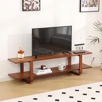 TV Stand with Storage for TVs up to 65'', Bamboo TVs Console Entertainment Center with 2 Open Shelf,TV Stand 1