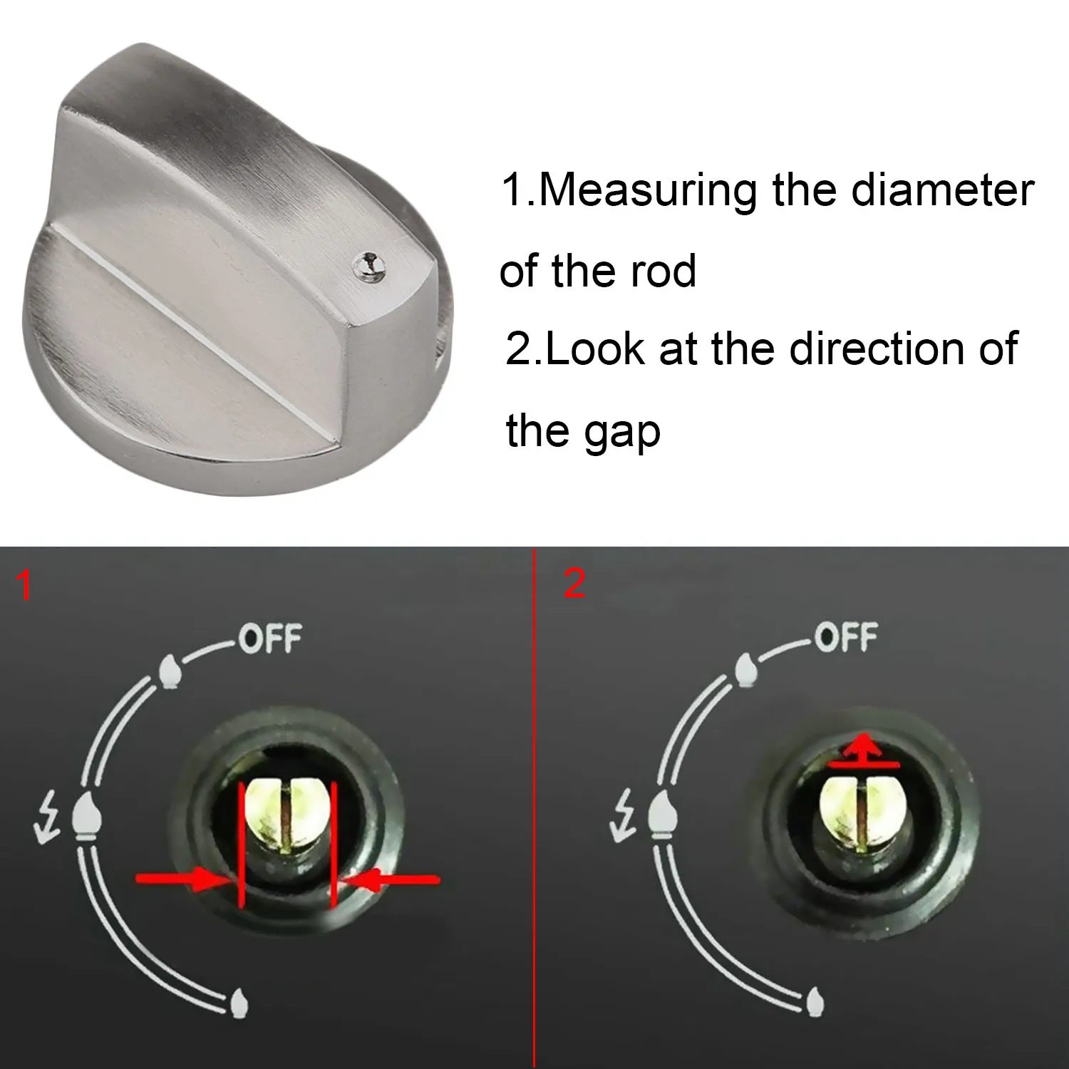Behokic 4 PCS 8mm Metal Silver Gas Stove Cooker Control Knobs Adaptors Oven Switch Cooking Surface Control Locks Cookware Parts