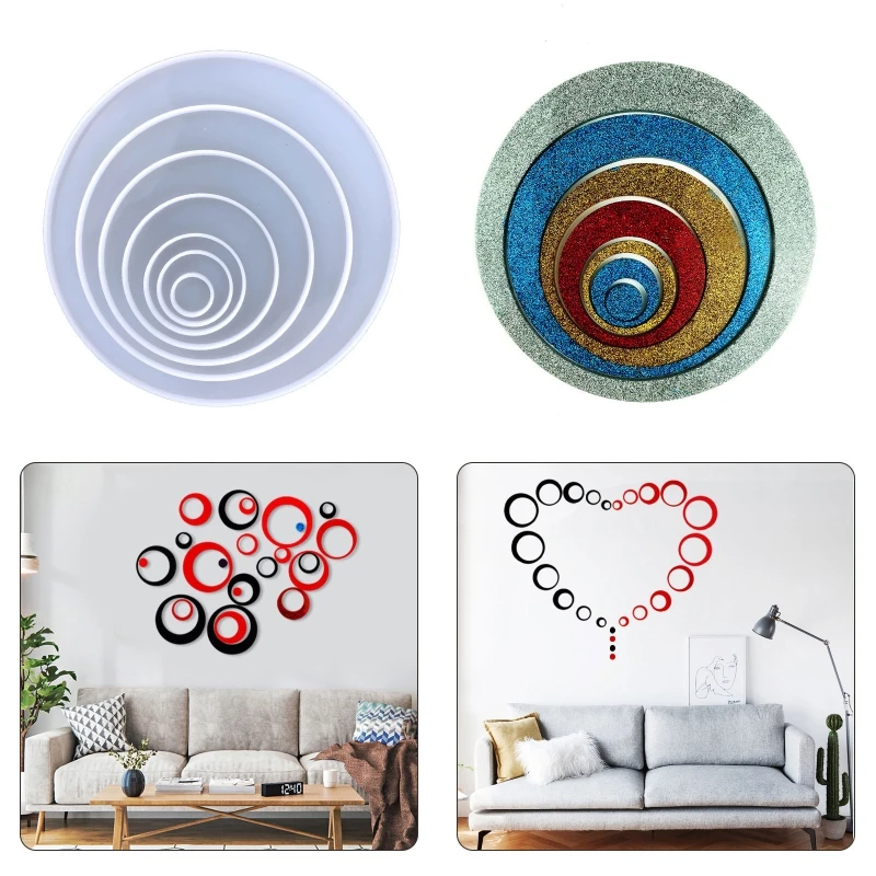 

Круглый настенный кулон, декоративная силиконовая форма, сделай сам, для творческого круга ручной работы, Мо