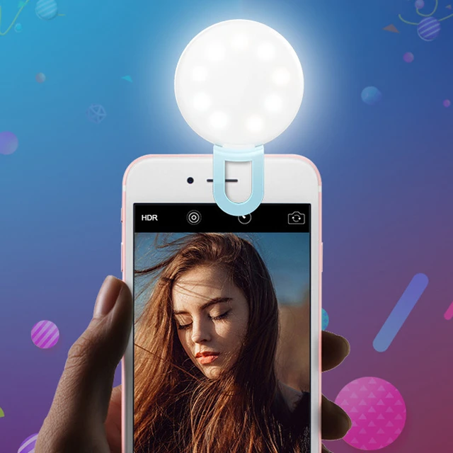 Anillo De Luz Led Universal Para Selfi, Lámpara De Clip Luminoso Para  Teléfono Portátil, Foco Para Fotografía Y Vídeo - Flashes Para Móviles -  AliExpress