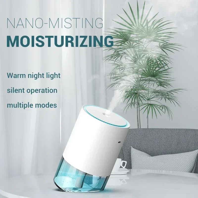 

Air Purifier Cool Mist Maker Aroma Diffuser for Home 350ml Ultrasonic Air Humidifier Portable Mini Angle Adjustment USB Car