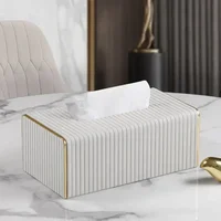 2025High Quality Streak Luxury Leather Tissue Box,European Style Tissue Box Holder,Living Room Hotel Home Decoraction Tissue Box 1