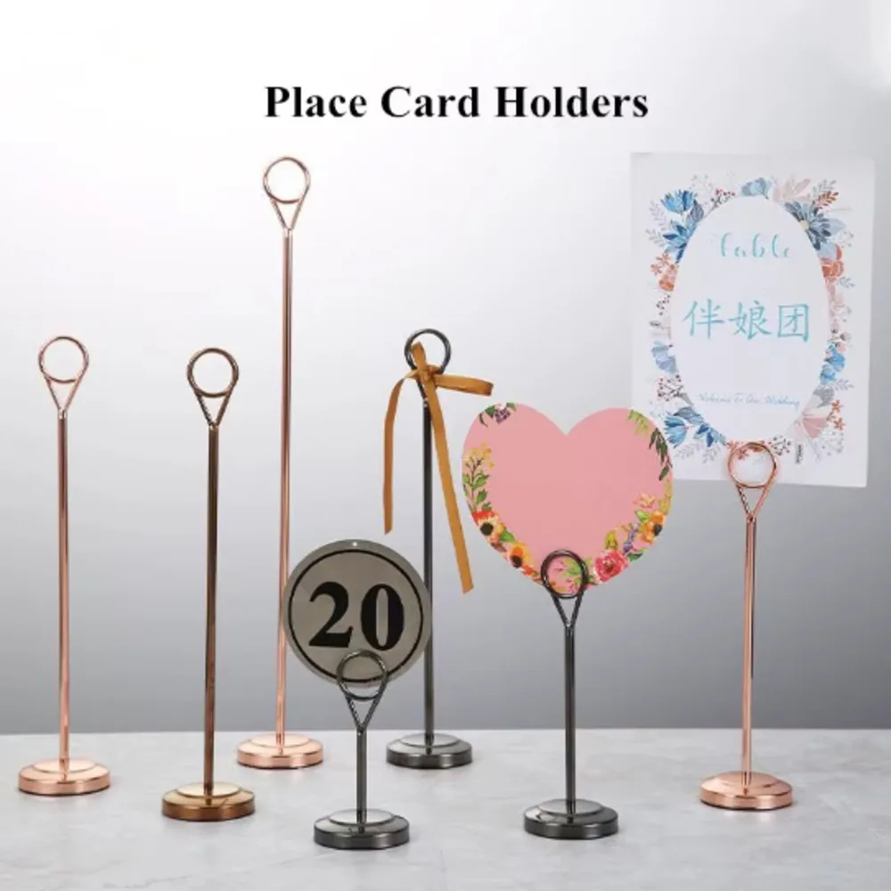 Stainless Steel Restaurant Tabletop Metal Table Number Stand Place Card Holder Photo Holder Clips Menu Stand