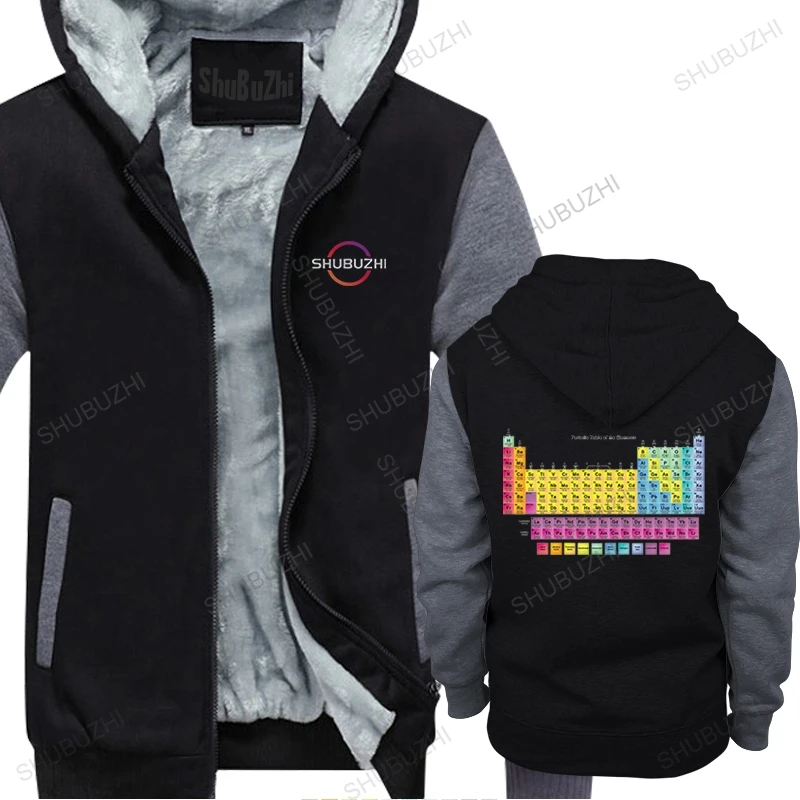

new arrived mens high quality hoodie winter thick pullover Periodic Table of Elements cotton hooded sweatshirt fleece jacket