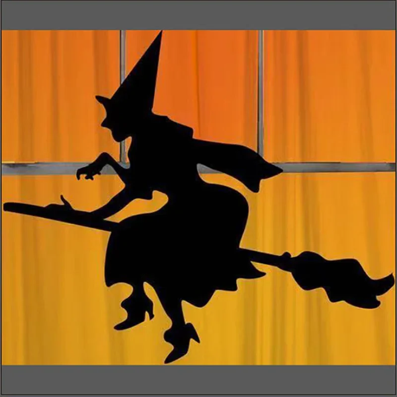 Halloween Door Window Decoration Sticker Scary Witch Ghost Horror Party Supplies Window Decoration Static PVC Wall Stickers