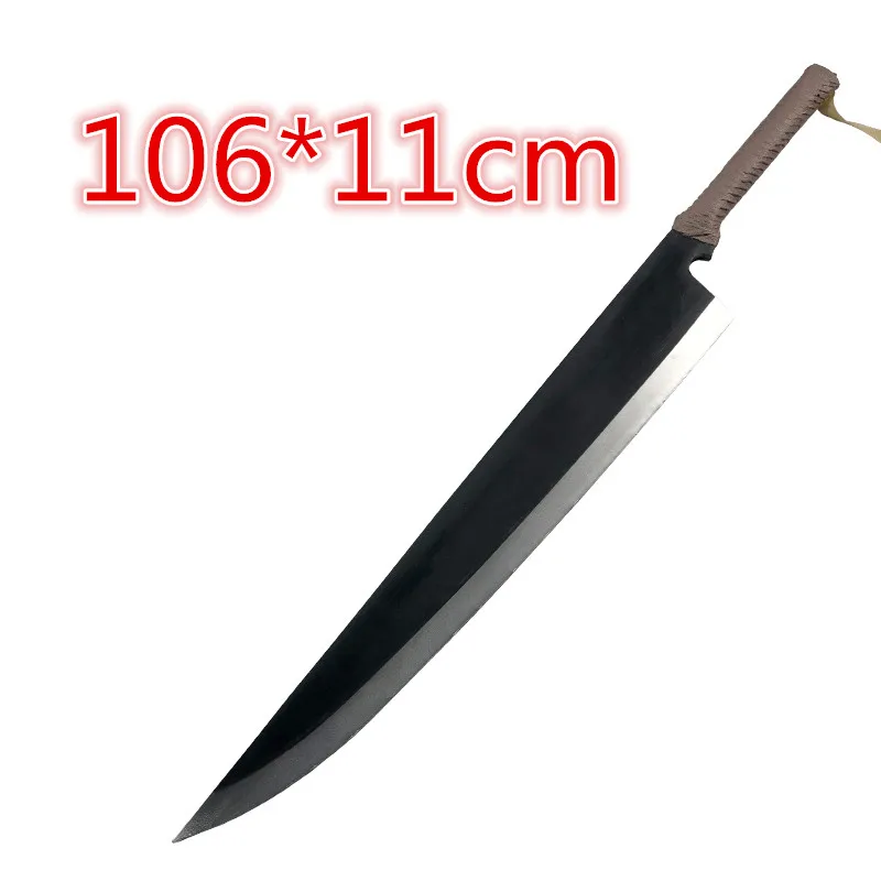 

Anime 1:1 Bleach Sword Zanpakutou Kurosaki Sword Black Knife Props Ninja Katana Knife Samurai Sword Weapon Safety PU 106cm