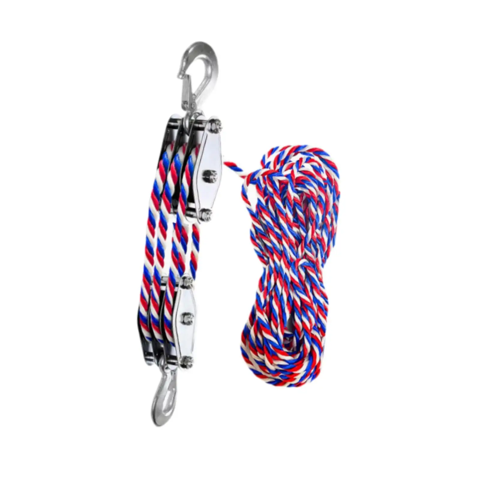 Block and Tackle Pulley System with 15 M Rope 1100lbs Rope Hoist Pulley System for Warehouse Lifting Objects Utility Accessories
