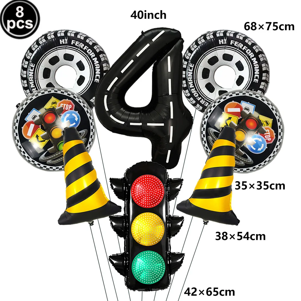Racing Party Traffic Light Balloons - Aluminum Film Decorations