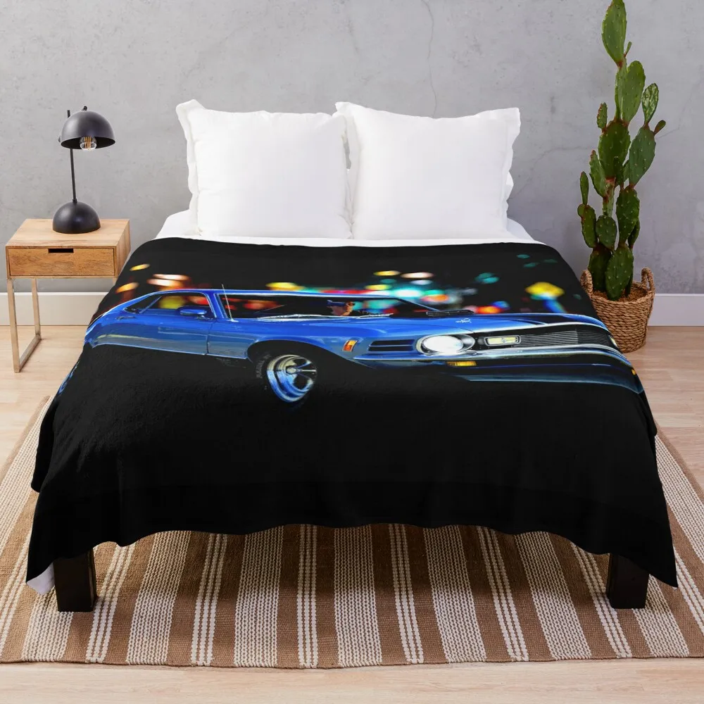 

1970 Mach 1 Mustang Throw Blanket Flannel Fabric Sofa Blankets