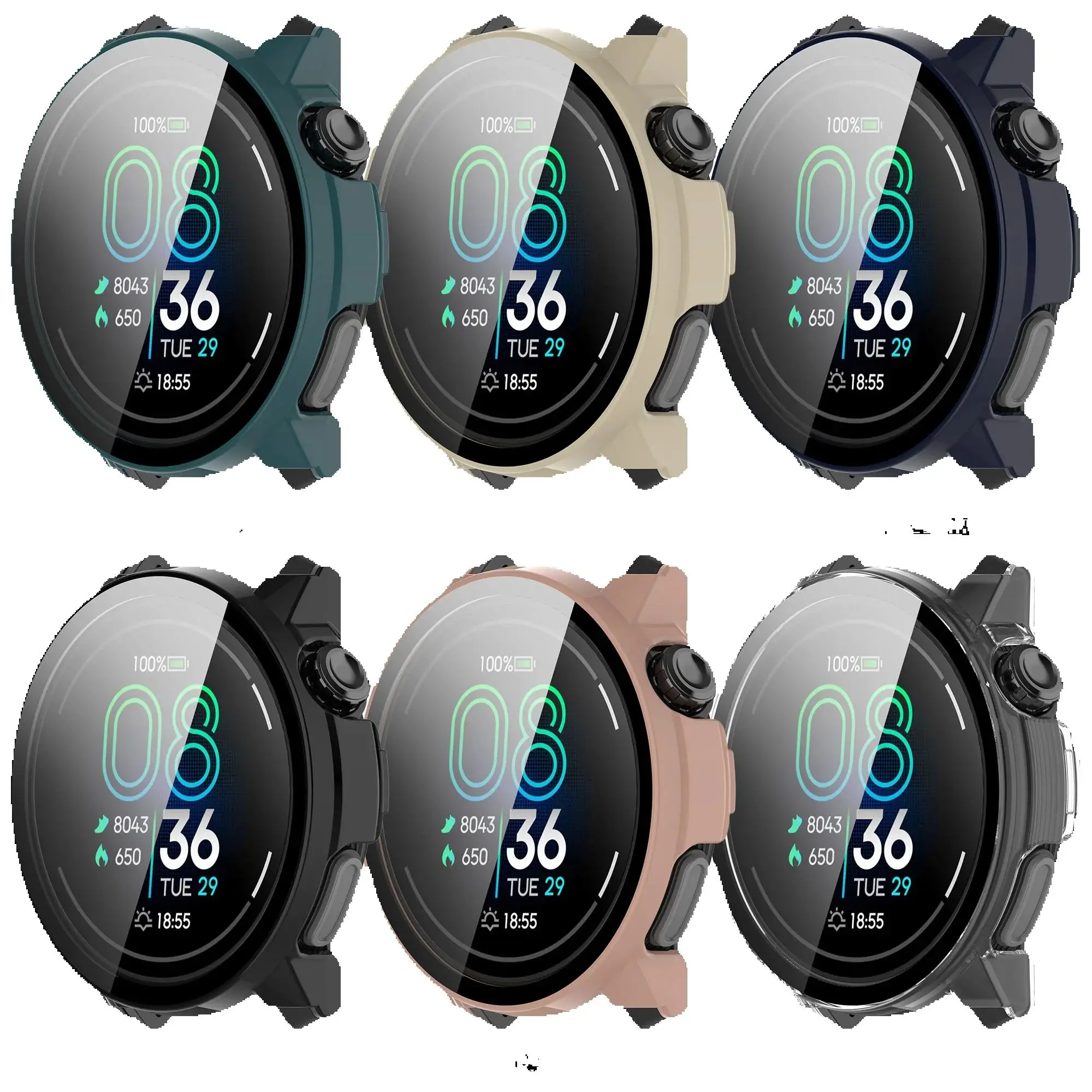 Durable 2-in-1 Protective Watch Case with Tempered Glass Screen Protector
