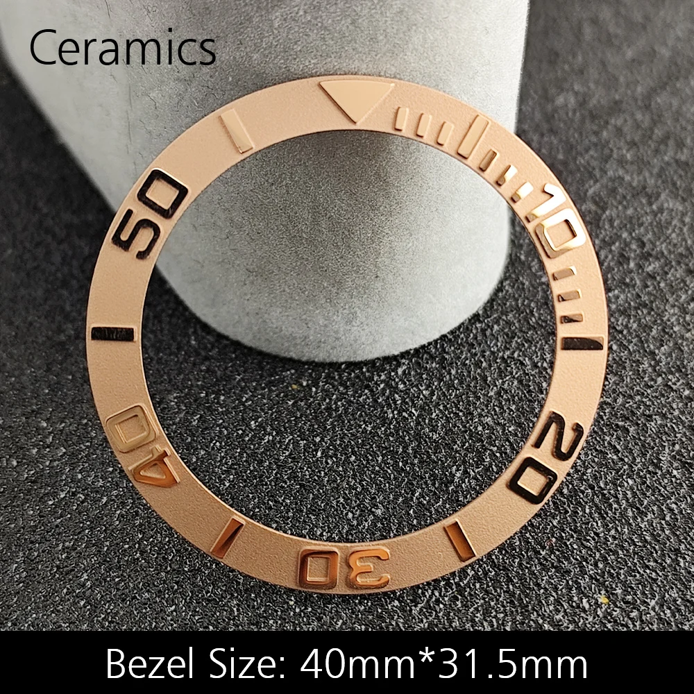 Blue Luminous Ceramic/Aluminum Watch Bezel Insert - Sloping 40mm