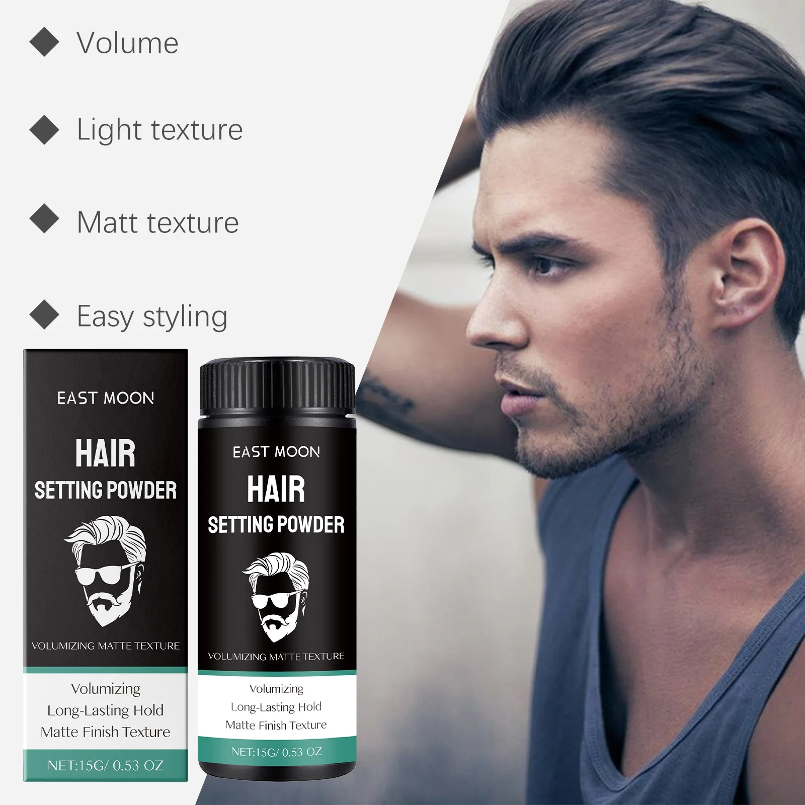 Matte Hair Styling Powder For Men - Instant Volume Texture Lightweight & Non-Greasy Easy To Use For Natural Looking Hairstyles view 6