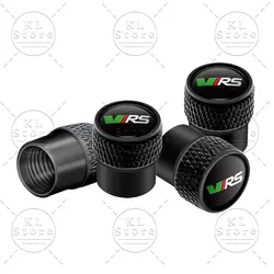 Set of 4 VRS Emblem Tire Valve Caps - Dust - Proof Wheel Accessories (J)