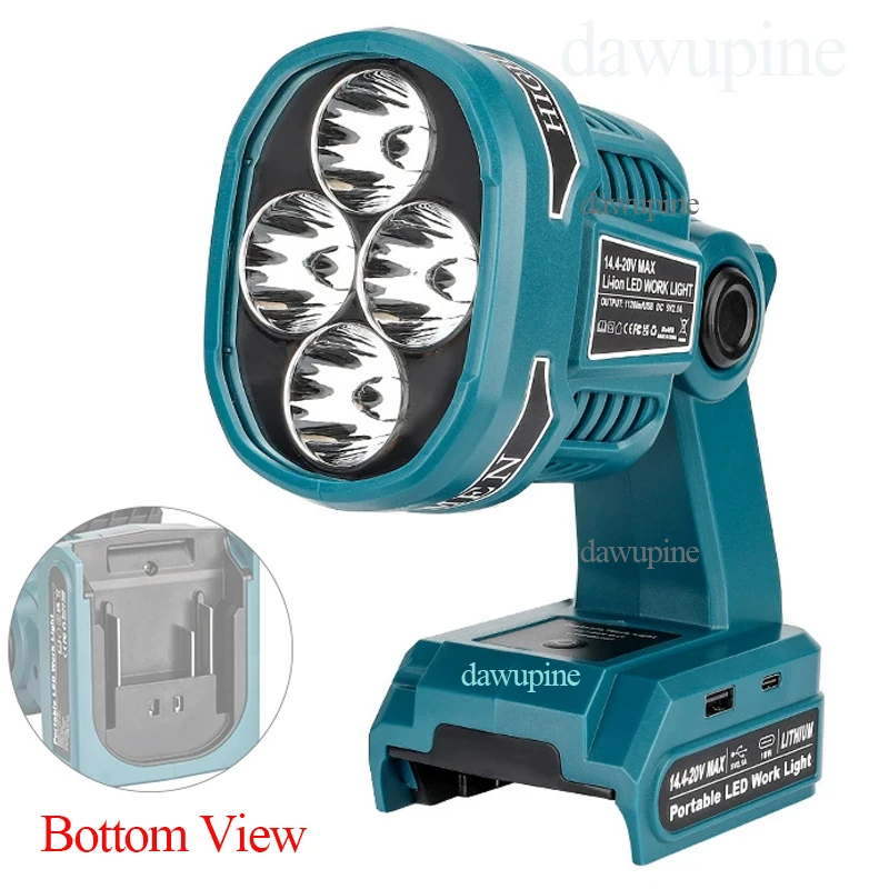 Portable Outdoor Foldable Flashlight LED Lighting Emergency Lamp Night Work Spotlight Torch Makita 18V Li-ion Battery BL1830