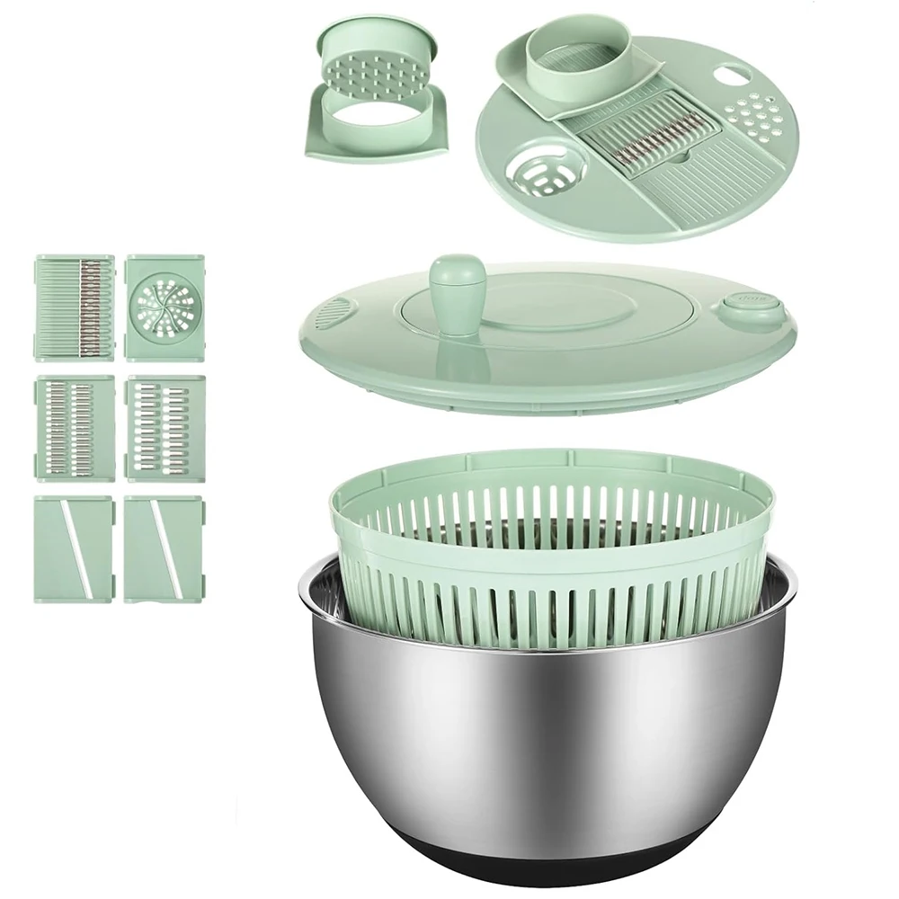 6-In-1 Large Salad Spinner & Vegetable Washer with Chopper