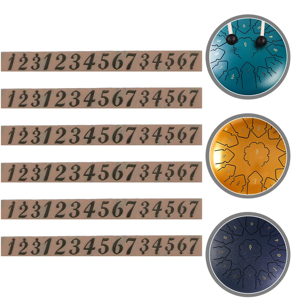 6Pcs Ethereal Drum Sticker Tongue Drum Learning Helper Music Note Scale Removable Decals Paper Practical Accessories Percussion