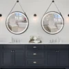 Frame Round Mirror,Round Bathroom Mirror with Light,Wall Mounted Lighted Vanity Mirror, Anti-Fog & Dimmable Touch Switch 2