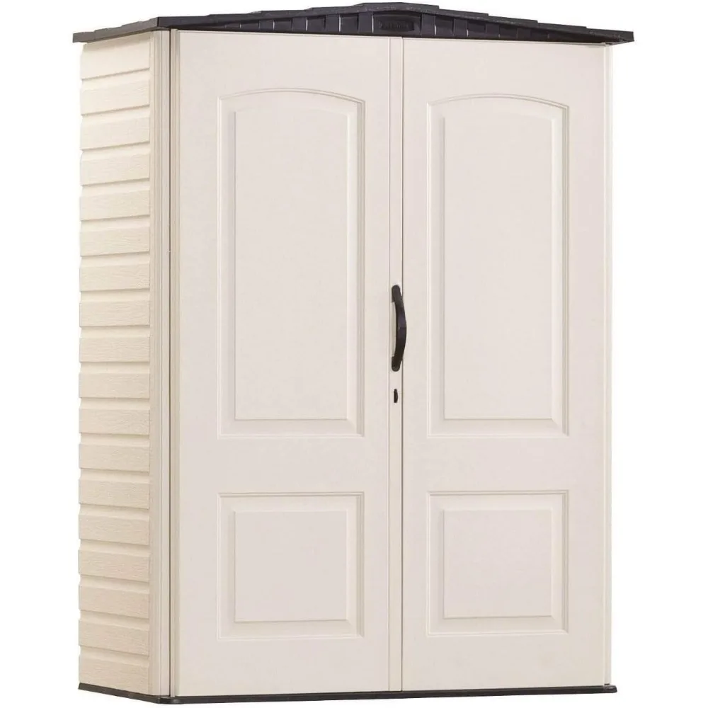 Large Vertical Resin Outdoor Storage Shed With Floor (6.2 x 4.6 Ft), Weather Resistant, Beige/Brown, Organization for Home 3