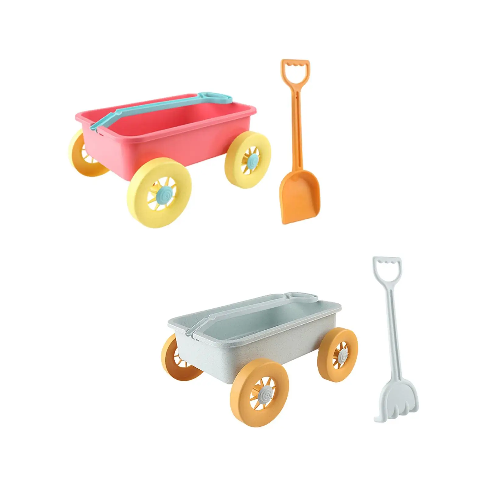 

Pretend Play Wagon Toy Summer Sand Toy Trolley for Yard Gardening Indoor