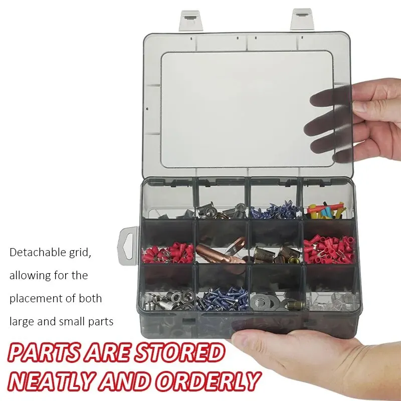 Parts Box Plastic Multi-cell Storage Screw Box Tool Classification Electronic Components Drill Accessories Thickened Lattice Box 6