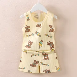 Kids' Summer Sleeveless Top & Shorts Set - Cute and Breathable Children's Clothing - 3T (Type 4)