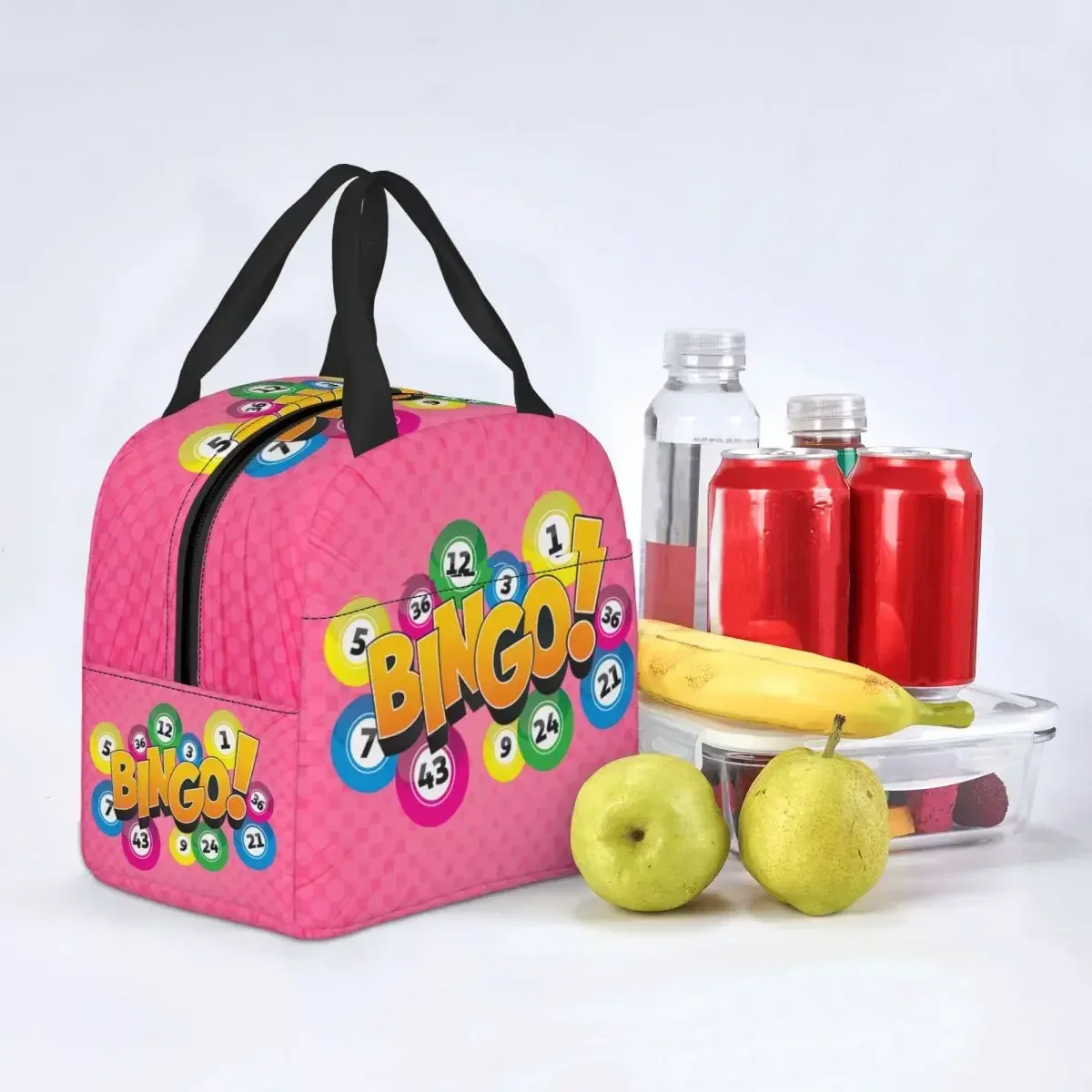 Hot Game Bingo Insulated Lunch Box for Women Portable Warm Cooler Thermal Lunch Bag Kids School Picnic Food Container Tote 5