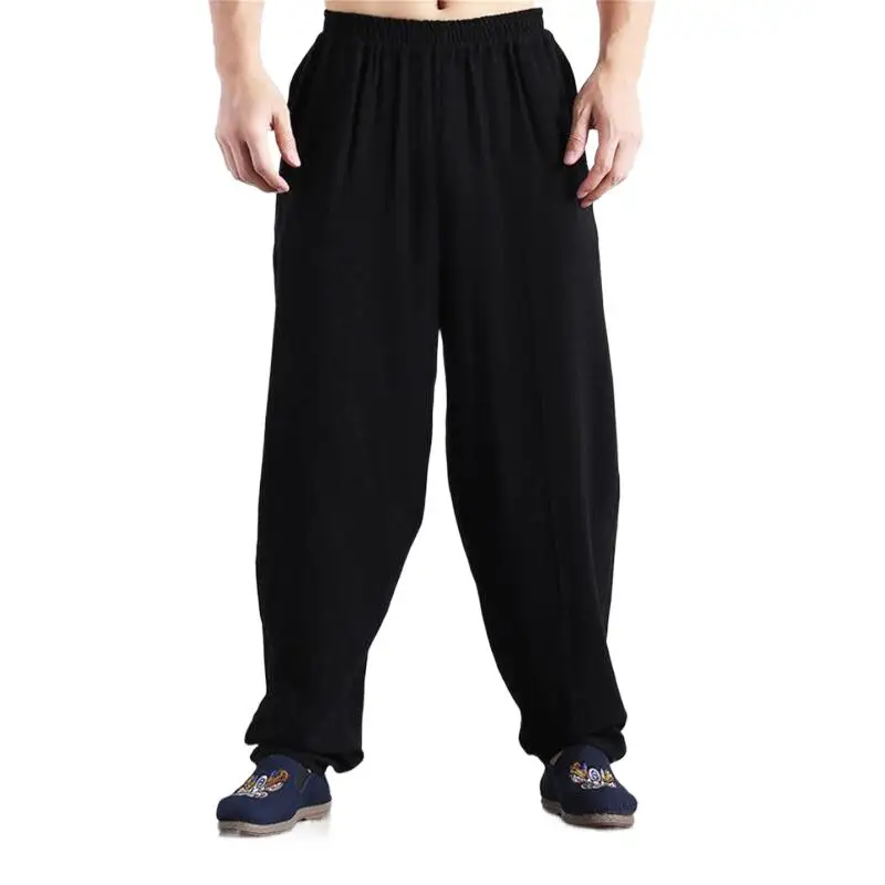Men Autumn Linen Casual Pants Solid Wide Leg Plus Size Summer Linen Trousers M-5XL 6XL Black Khaki Blue Red