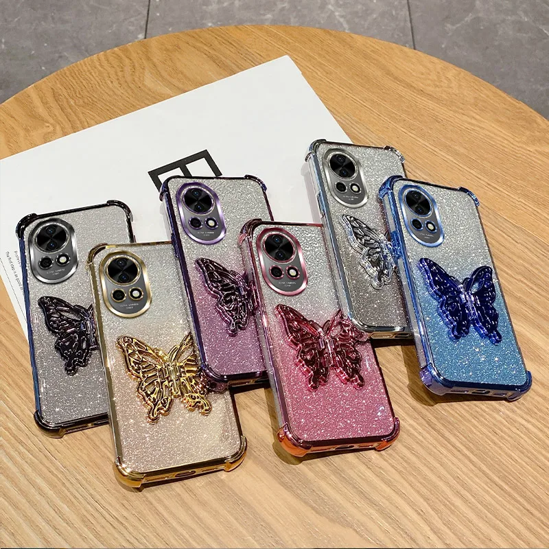 Shockproof Butterfly Holder Glitter Phone Case