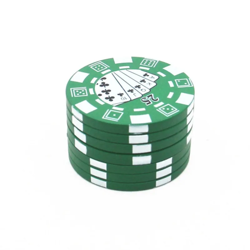 Poker Chip Tobacco Grinder 3 Layer Style Spice Cutter 40mm Herb Smoking Accessories Gadget Tool