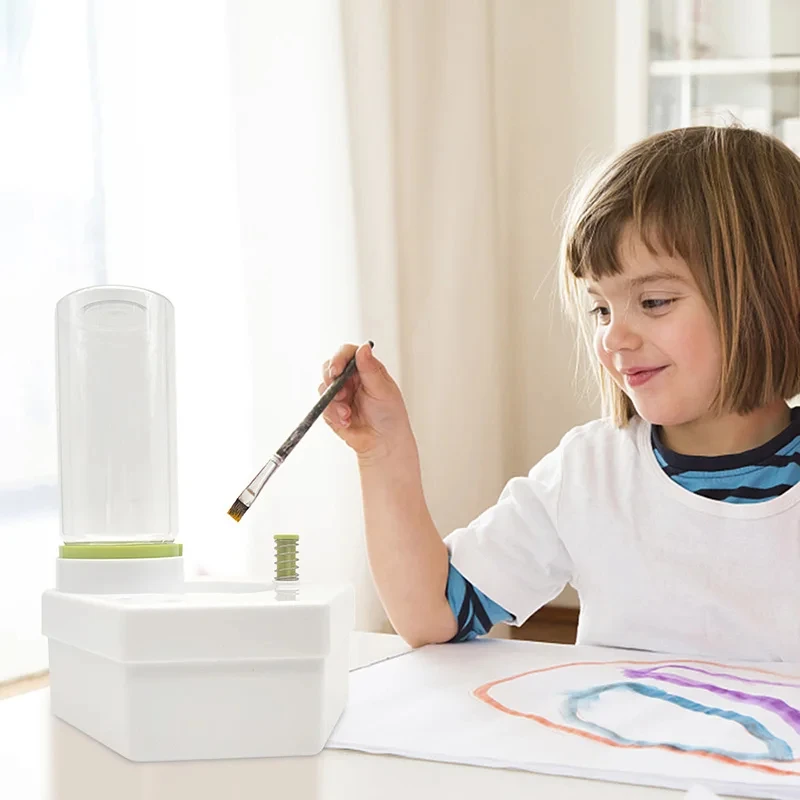 Painting Brushes kids Paint Brush Cleaner Rinse Box Fine Art Studio Classroom Brushes Holder Cleaning Running Water Cycle Paintbrush supplies