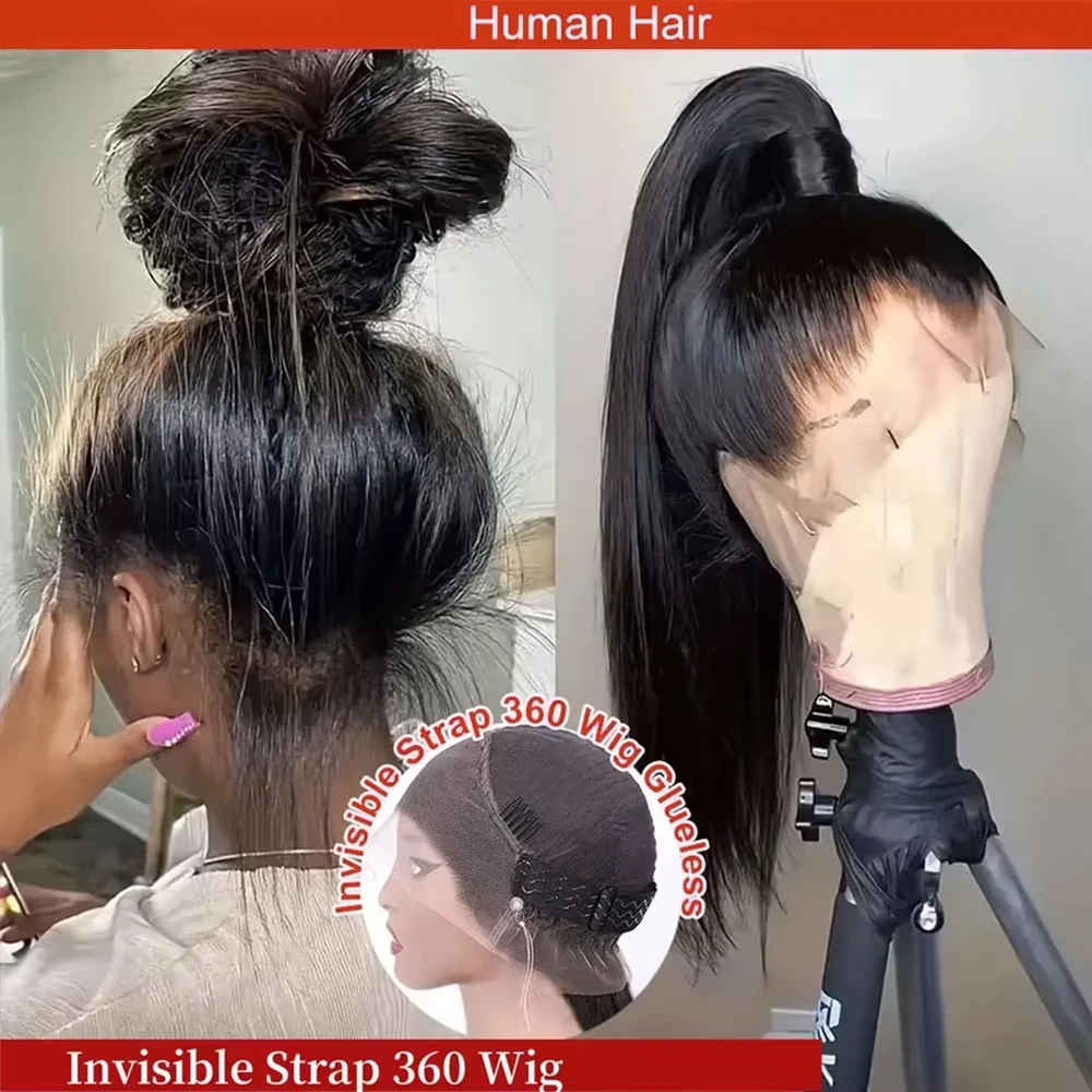 40 42 44 Inch HD 360 Full Lace Front Wig Human Hair 200% Bone Straight Hd Lace Frontal 100% Human Hair Wigs 13x6 For Balck Women 1
