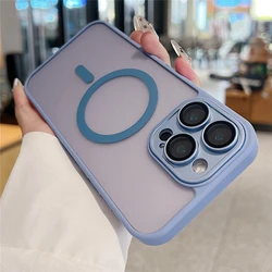 Slim Magnetic Matte Transparent Case with Magsafe Compatibility and Wireless Charging Cover - iPhone 12 Mini (Light Blue)