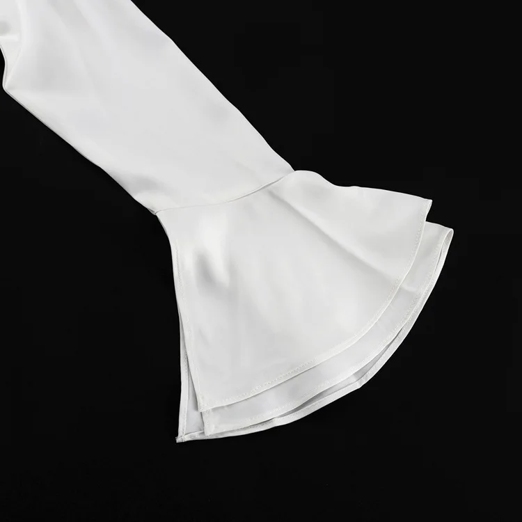 Ruffled Elegant For Women Long Dress Fashion V-Neck Patchwork Long Sleeve Slim Party Dress Gown White Spring Maxi Dress