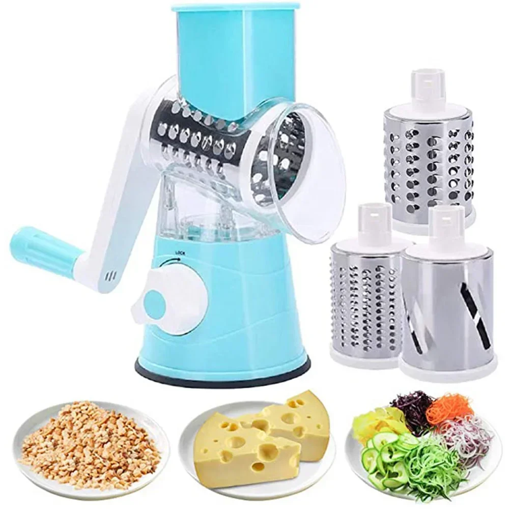 Manual Vegetable Cutter, Roller Gadgets, Fruit Chopper, Round Slicer Graters, Potato Carrot Shredder, Kitchen Gadgets Tool