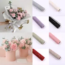 

Shiny Star Moon Yarn Wrapped Flower Net Yarn Wrapping Paper Flower Bouquet Florist Supplies DIY Decor Valentine's Day Gift Wrap