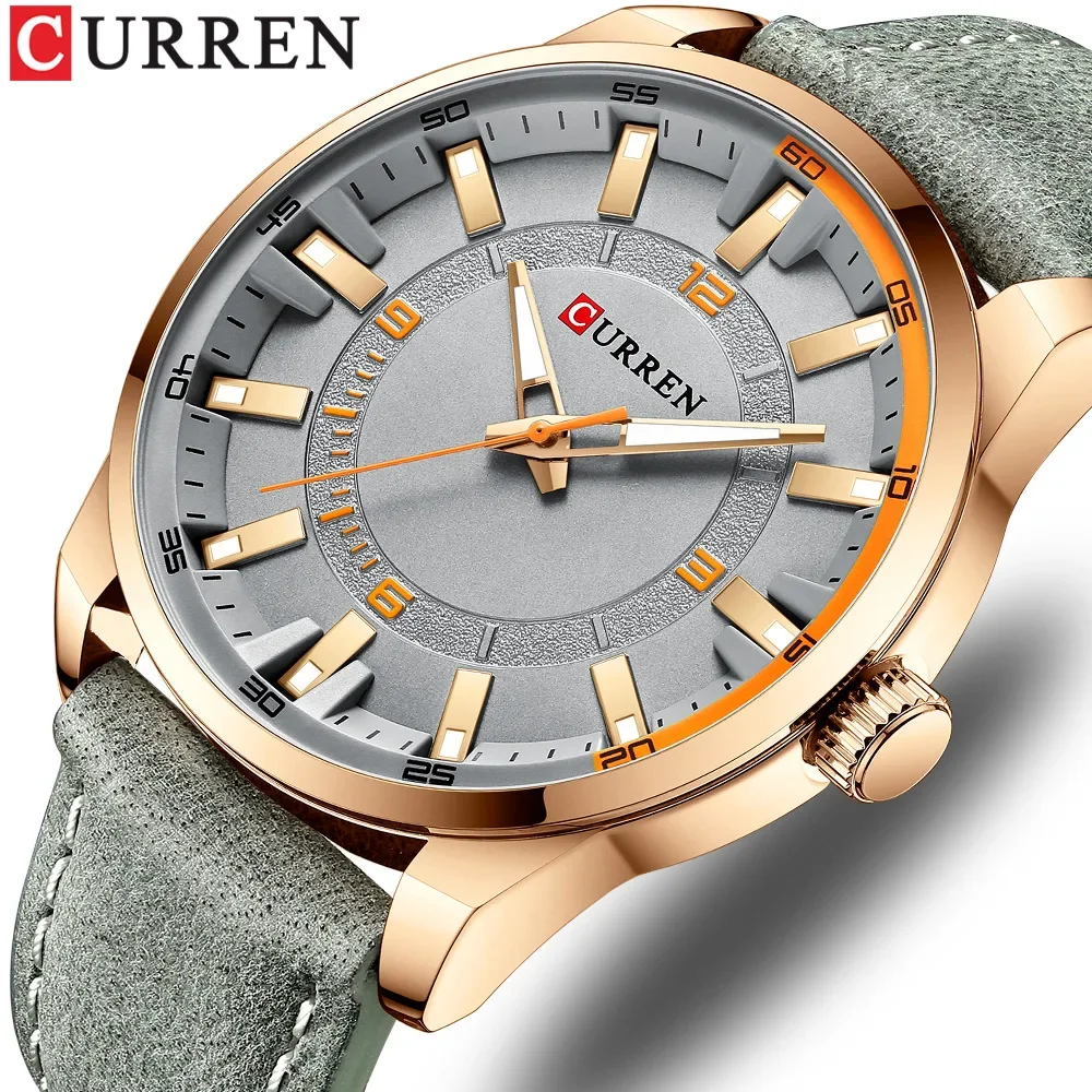 Curren-Montre à quartz étanche pour homme, ceinture d'affaires, décontracté, 8390