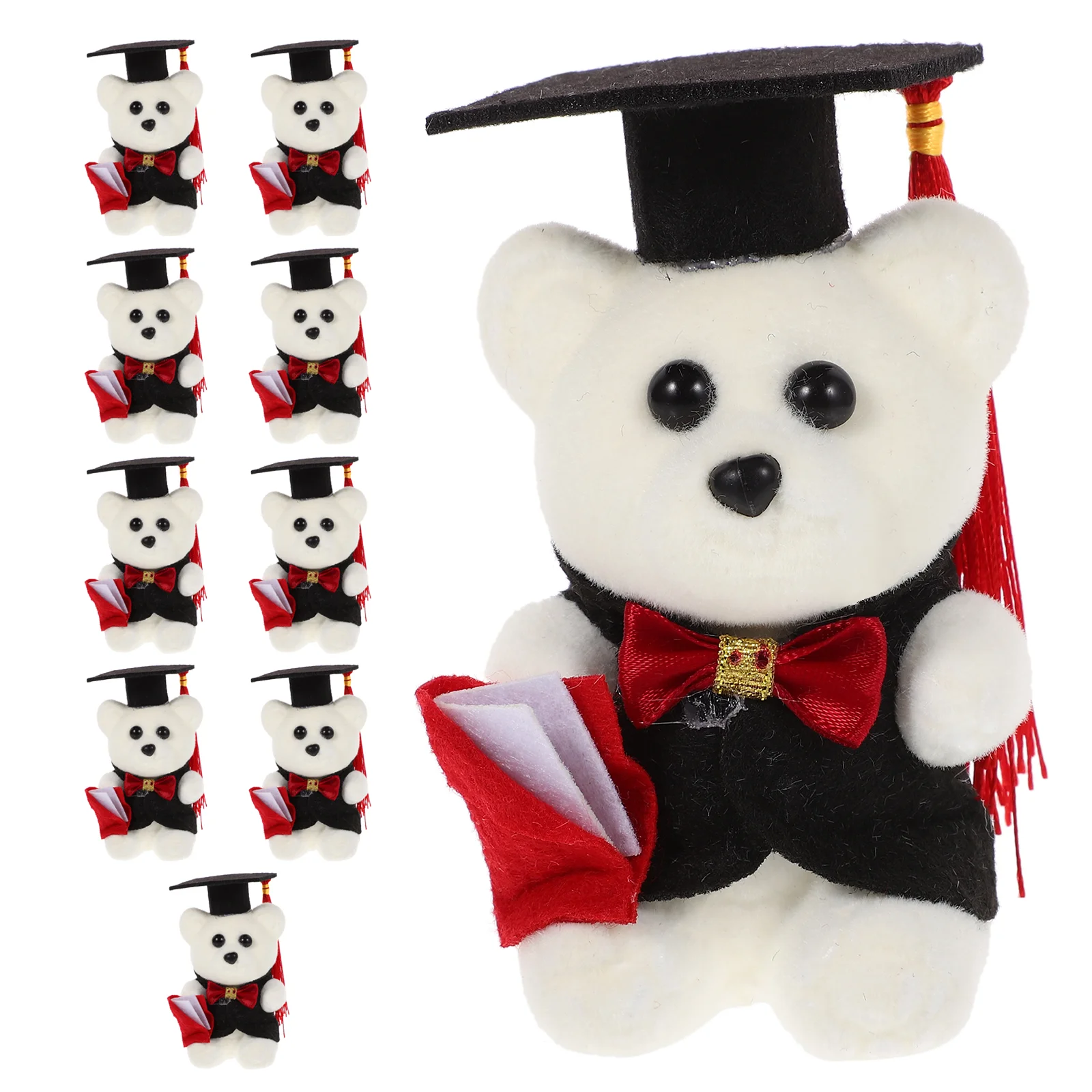 

10 Pcs Graduation Gift Stuffed Bear Plush Animals Toy Ornament Cartoon Decorative