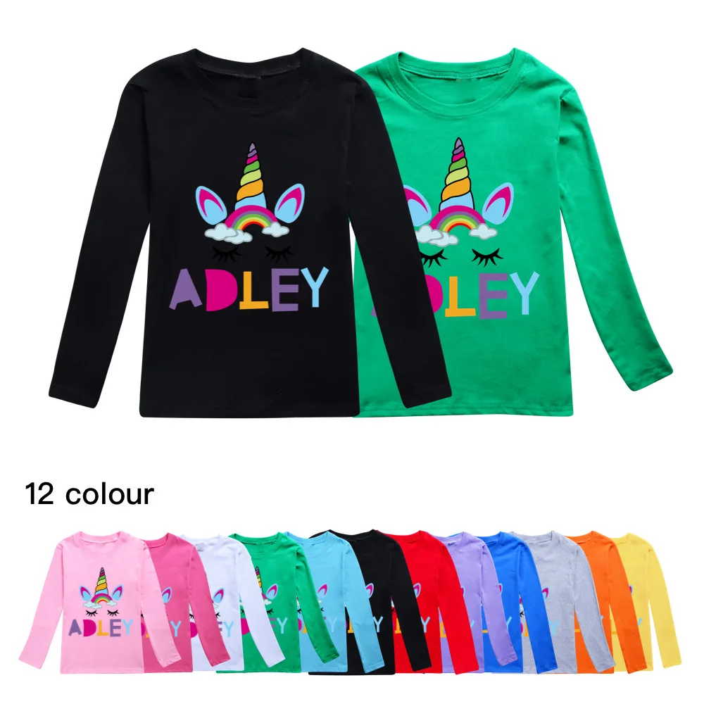 

New Kids Clothes Girls 10 To 12 Teenage Children's Long-sleeved T-shirt Toddler Boys Fall Clothes 2022 A for Adley O Neck Tees